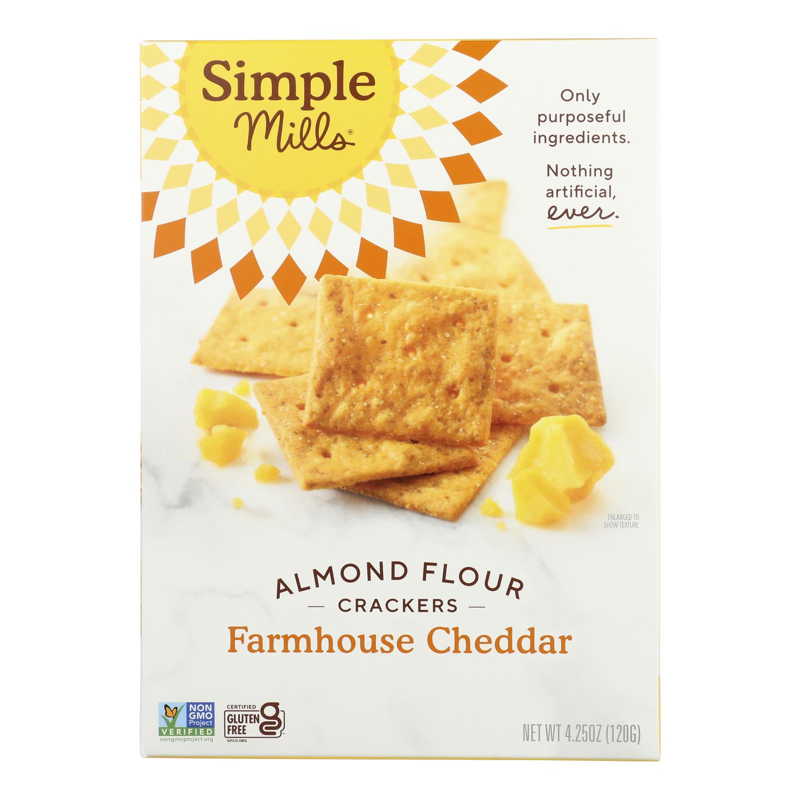 Simple Mills Farmhouse Cheddar Almond Flour Crackers Case Of 6 4.25