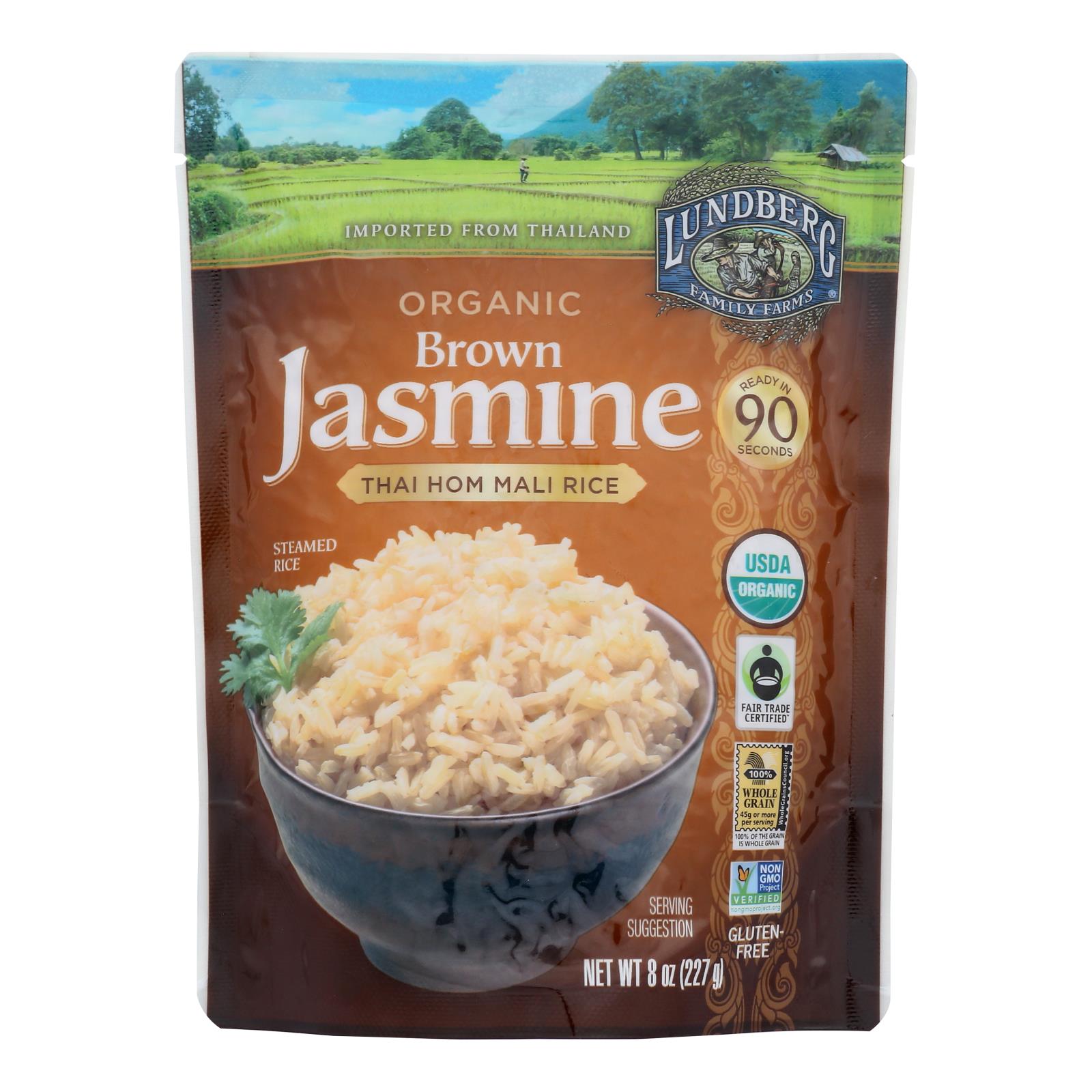 Lundberg Family Farms Organic Thai Rice Brown Jasmine Case Of 6 8