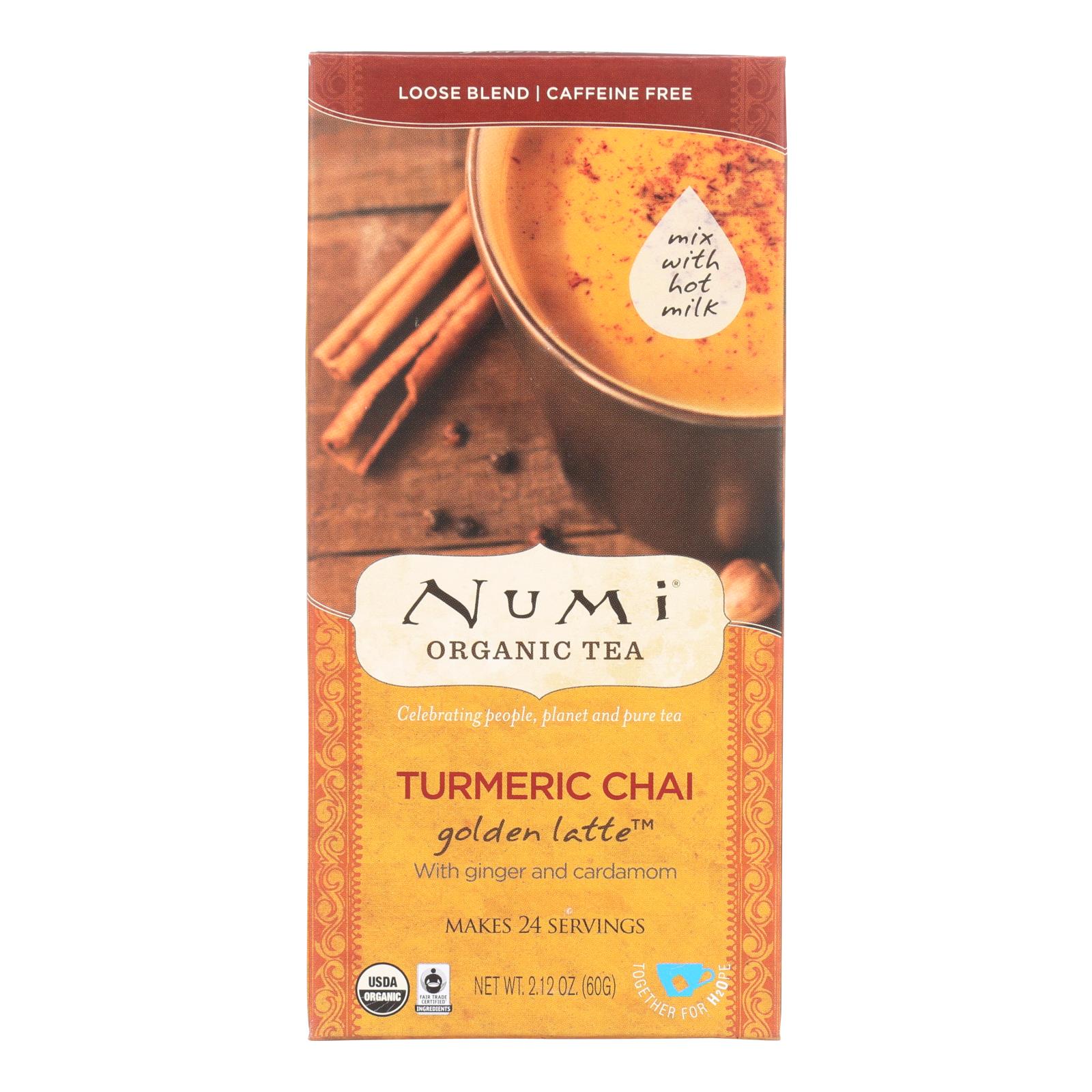 Numi Tea Golden Latte Organic Turmeric Chai Case Of 6 2.12 Oz