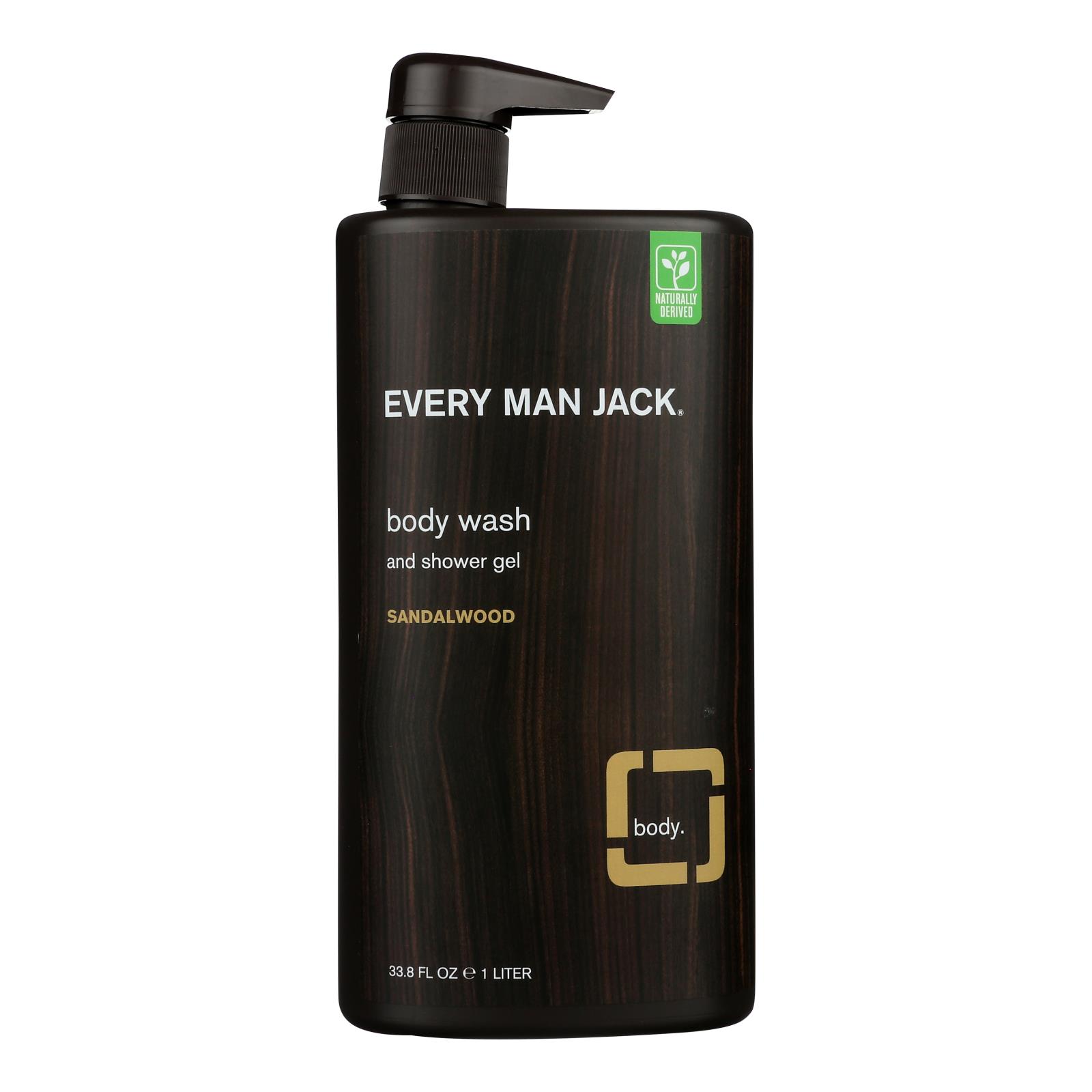 Every Man Jack Body Wash Sandalwood Body Wash Case Of 33.8 33.8 Fl
