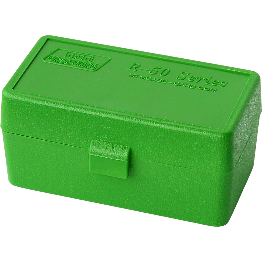 Mtm Case-gard Rifle Ammo Box 22 Hornet Green 50 Rd.-img-0