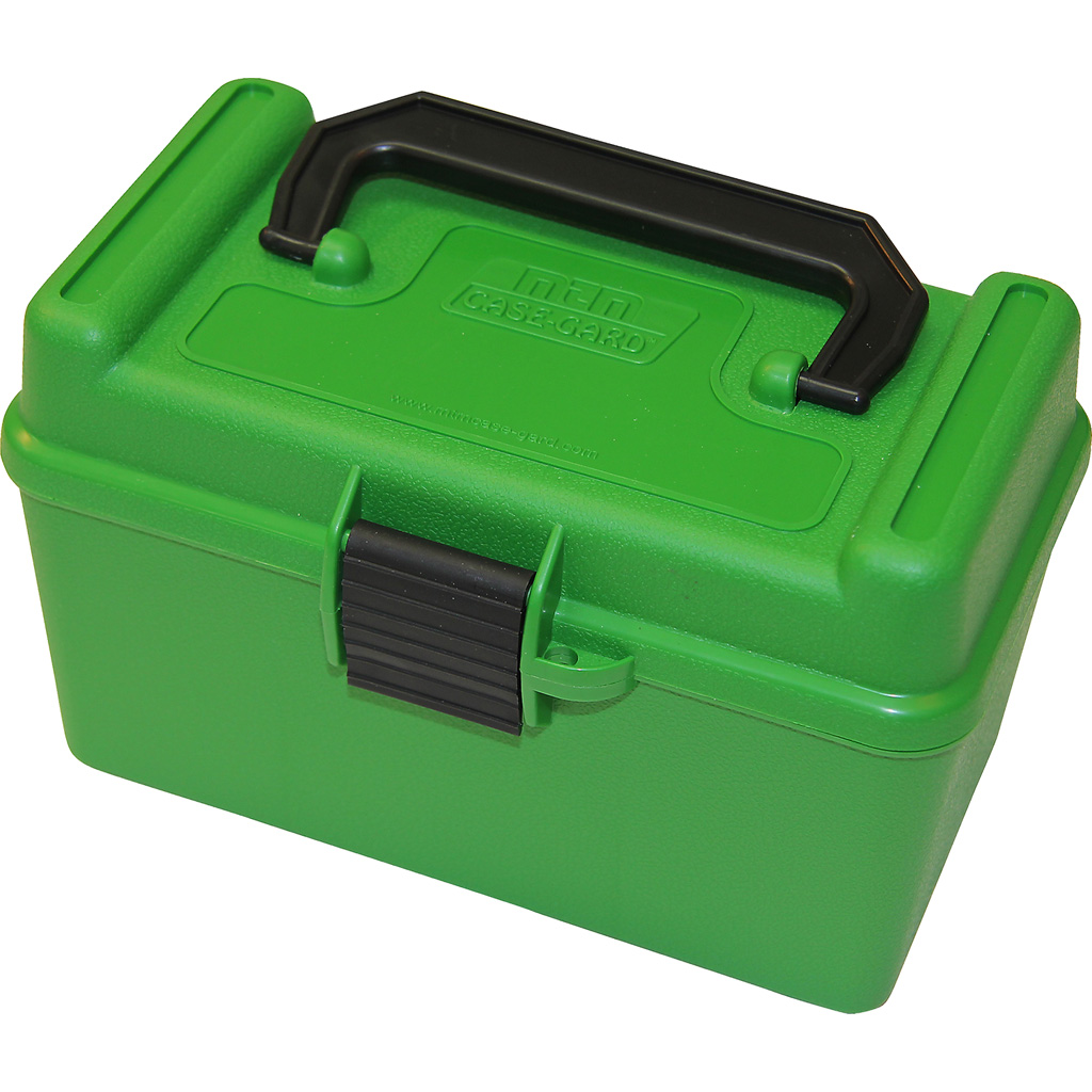 026057204109 Mtm Deluxe Handled Rifle Ammo Case Small Rifle Green 50 Rd.