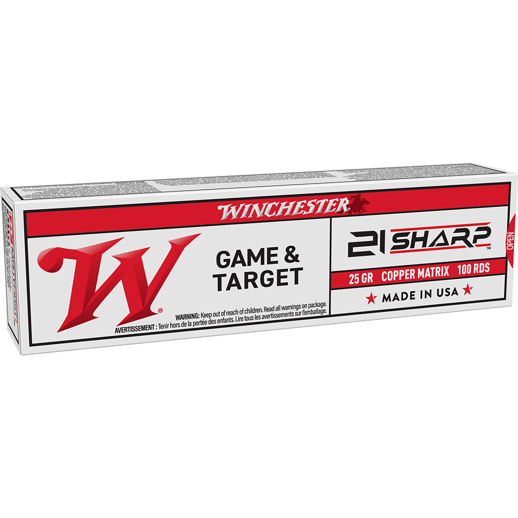 020892104921 Winchester Rimfire Ammo 21 Sharp 25 Gr. Lead Free 100 Rd.