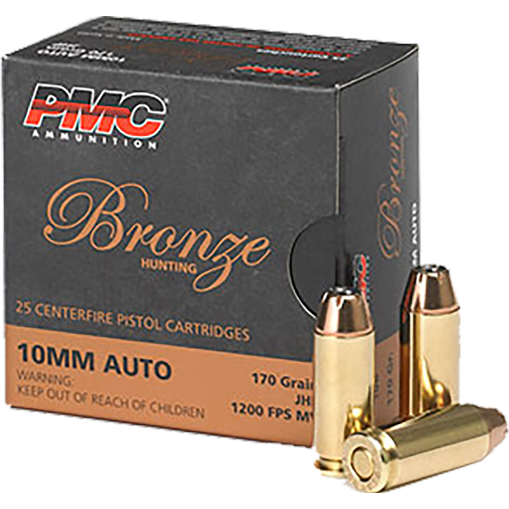 741569200011 Pmc Bronze Pistol Ammo 10mm Auto Jhp 170 Gr. 25 Rd.