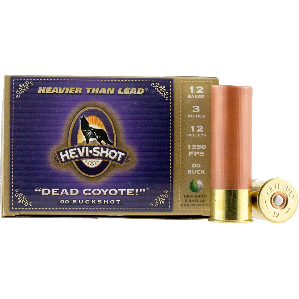 816383422137 Hevi Shot Dead Coyote Load 12 Ga. 3 In. 1 3/8 Oz. 00 Buckshot 5 Rd.