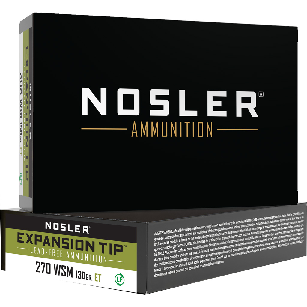 054041401425 Nosler Expansion Tip Rifle Ammunition 270 Wsm 130 Gr. Et Sp 20 Rd.
