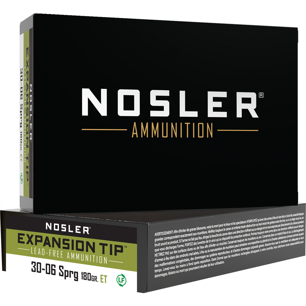 054041400374 Nosler Expansion Tip Rifle Ammunition 30-06 Sprg 180 Gr. Et Sp 20 Rd.