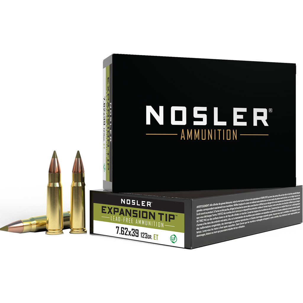 Nosler Expansion Tip Rifle Ammunition 7.62x39 123 Gr. Et Sp 20 Rd.