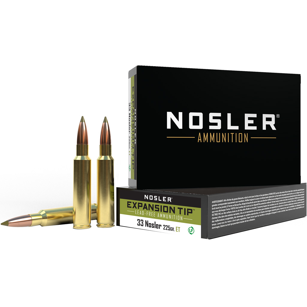 054041400428 Nosler Expansion Tip Rifle Ammunition 33 Nosler 225 Gr. Et Sp 20 Rd.