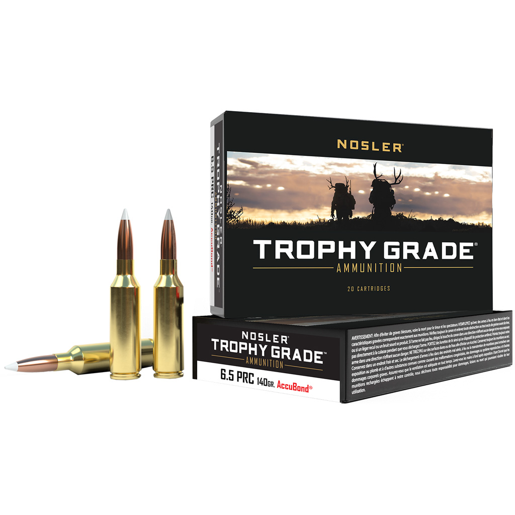 054041610148 Nosler Trophy Grade Rifle Ammunition 6.5 Prc 140 Gr. Ab Sp 20 Rd.