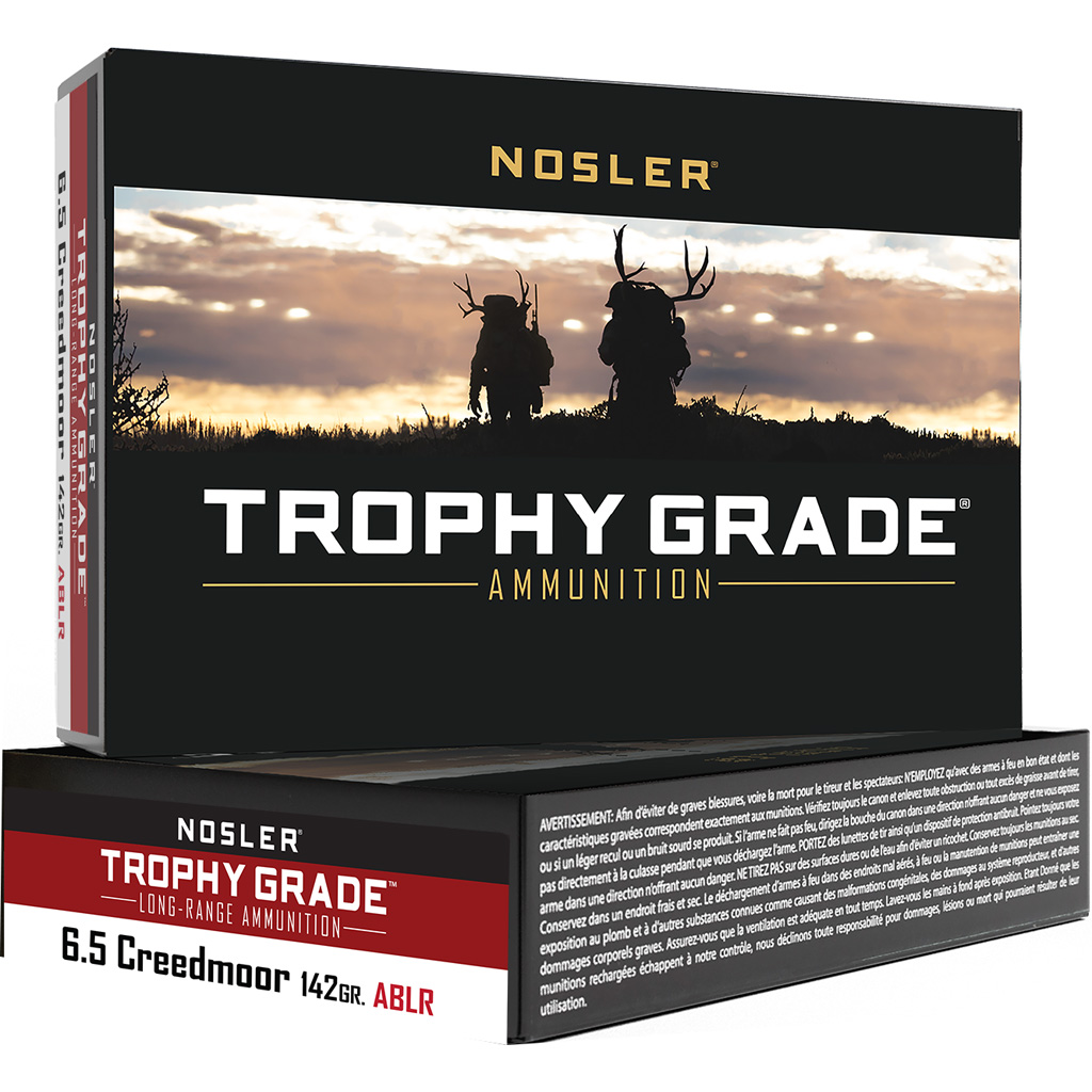 054041601054 Nosler Trophy Grade Long Range Rifle Ammunition 6.5 Creedmoor 142 Gr. Ablr Sp 20 Rd.