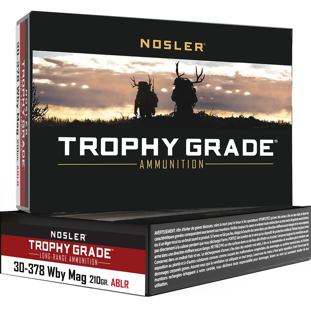 054041601337 Nosler Trophy Grade Long Range Rifle Ammunition 30-378 Wyb. Mag. 210 Gr. Ablr Sp 20 Rd.