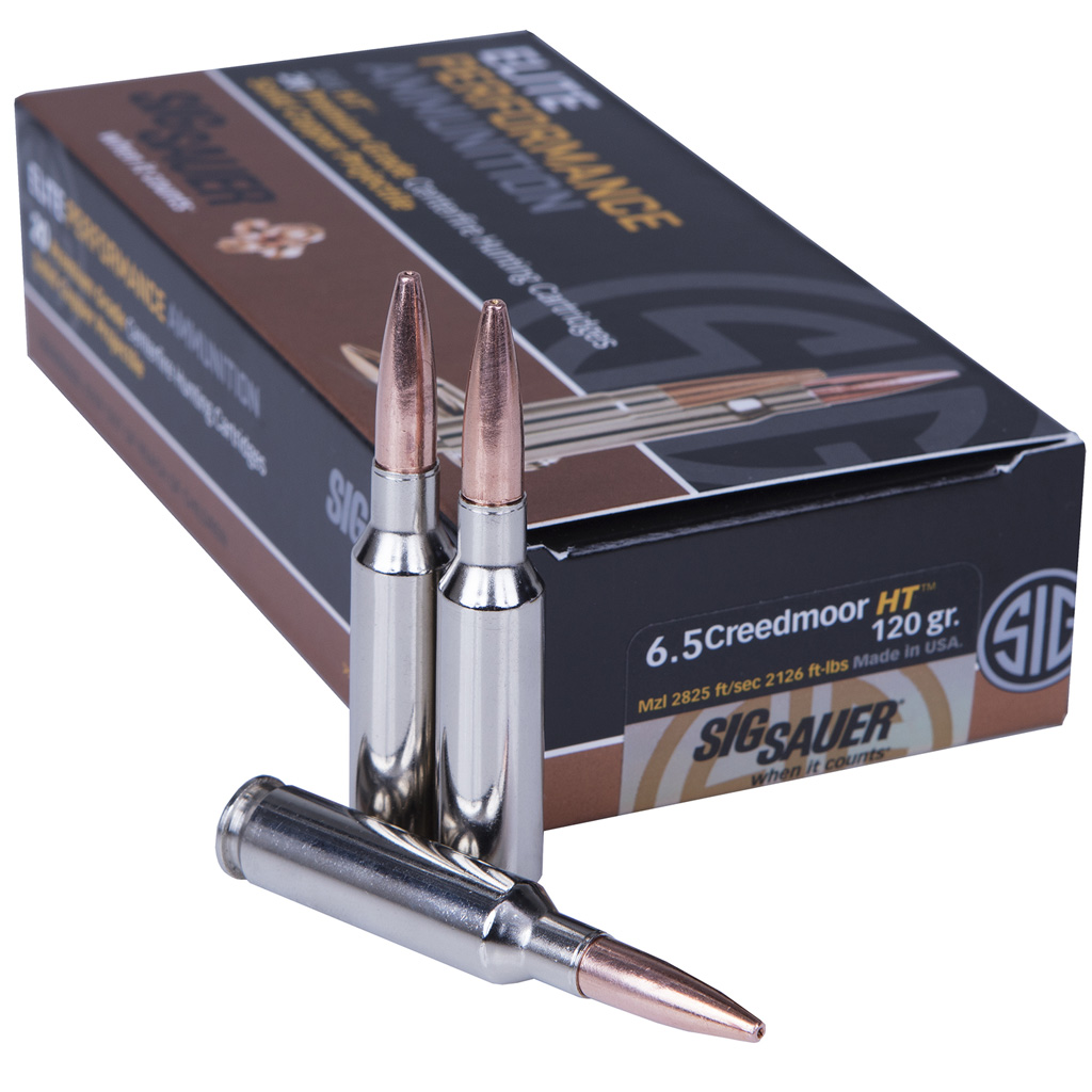 798681576777 Sig Sauer Elite Hunting Rifle Ammo 6.5 Creedmoor 120 Gr. Ht 20 Rd.
