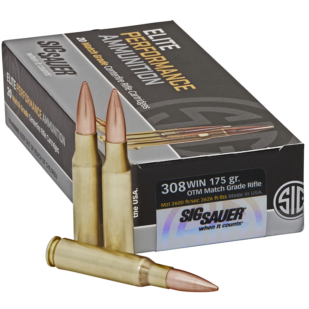 798681568192 Sig Sauer Elite Match Grade Performance Rifle Ammo 308 Win. 175 Gr. Otm 20 Rd.