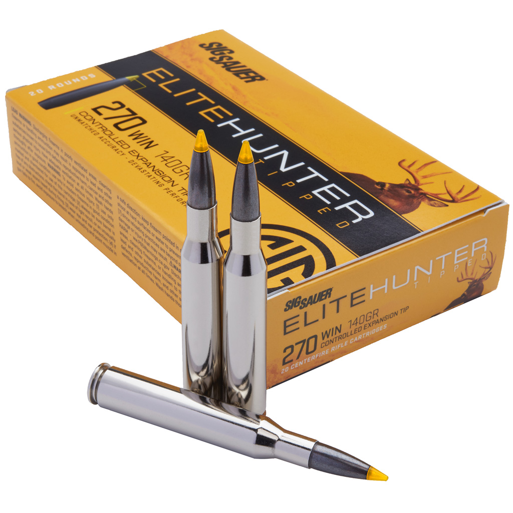 798681619689 Sig Sauer Elite Tipped Hunting Rifle Ammo 270 Win. 140 Gr. Cet 20 Rd.