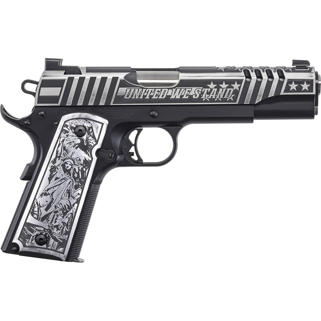 602686422499 Auto-ordnance United We Stand Custom 1911 45 Acp 5 In. Black And Silver 7 Rd. Night Sights
