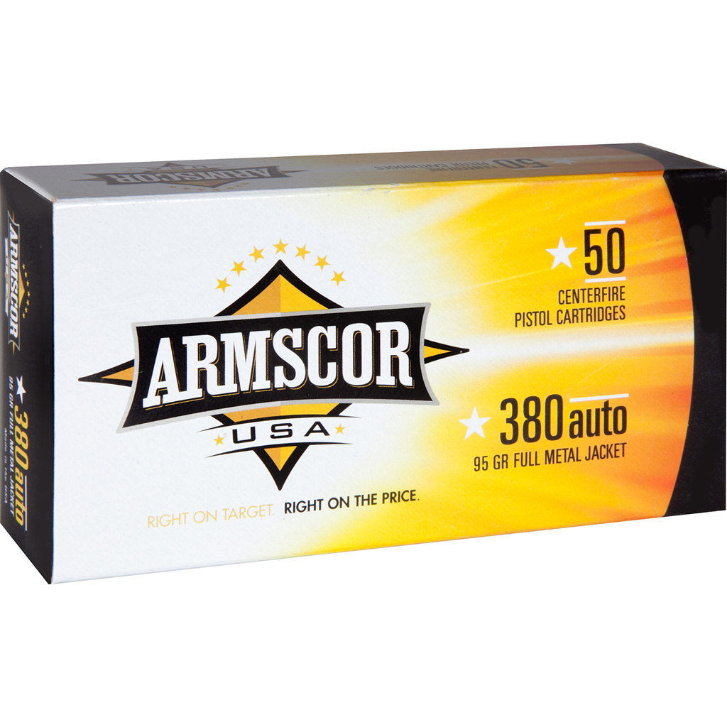 812285020020 Armscor Range Pistol Ammo 380 Acp 95 Gr. Fmj 50 Rd.