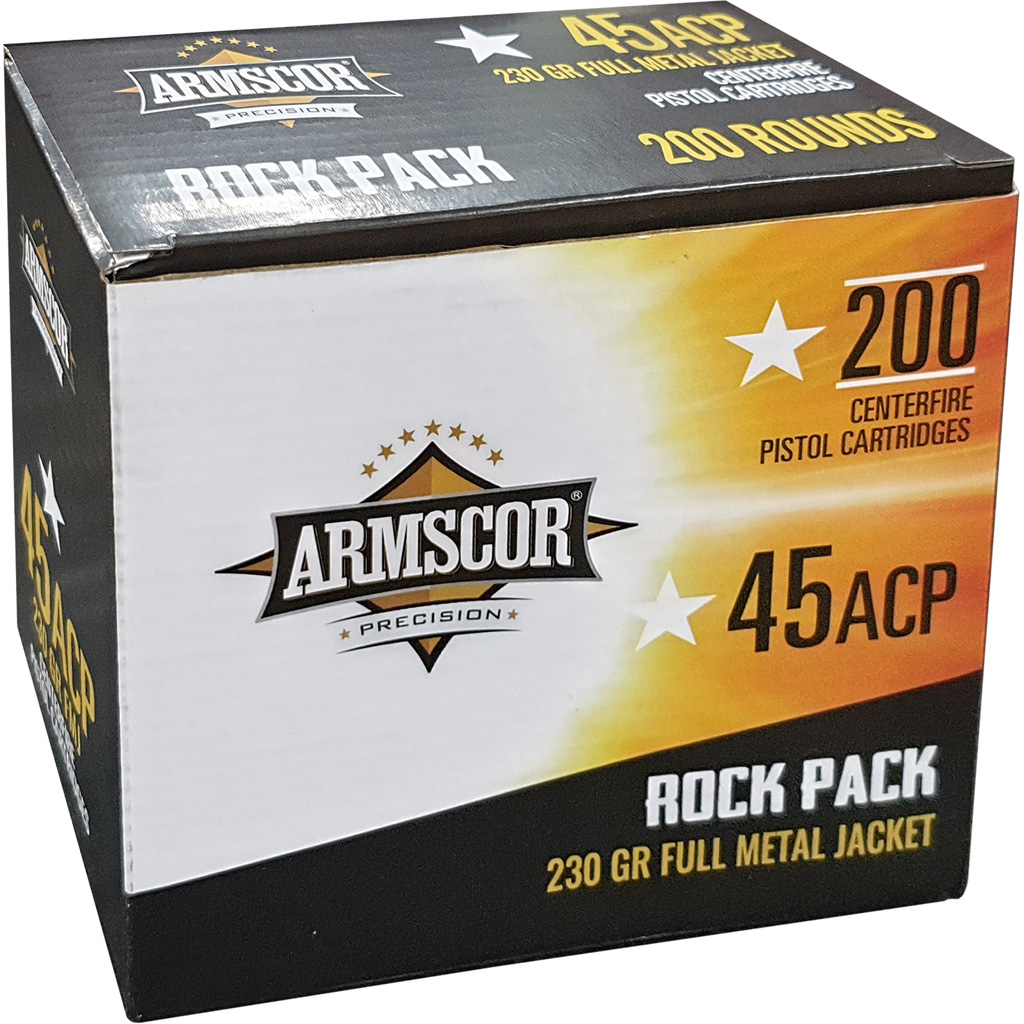 4806015500933 Armscor Range Rock Pack Pistol Ammo 45 Acp 230 Gr. Fmj 200 Rd.