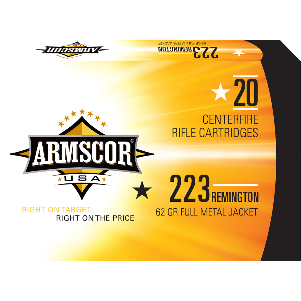 812285020129 Armscor Range Rifle Ammo 223 Rem. 62 Gr. Fmj 20 Rd.