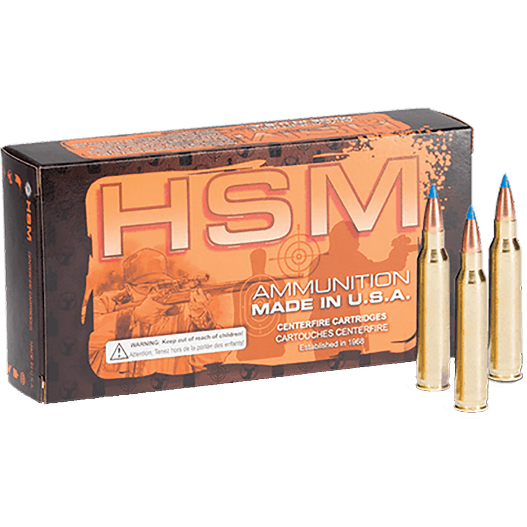 837306007279 Hsm Varmint Rifle Ammunition 22-250 Rem. V-max 50 Gr. 20 Rd.