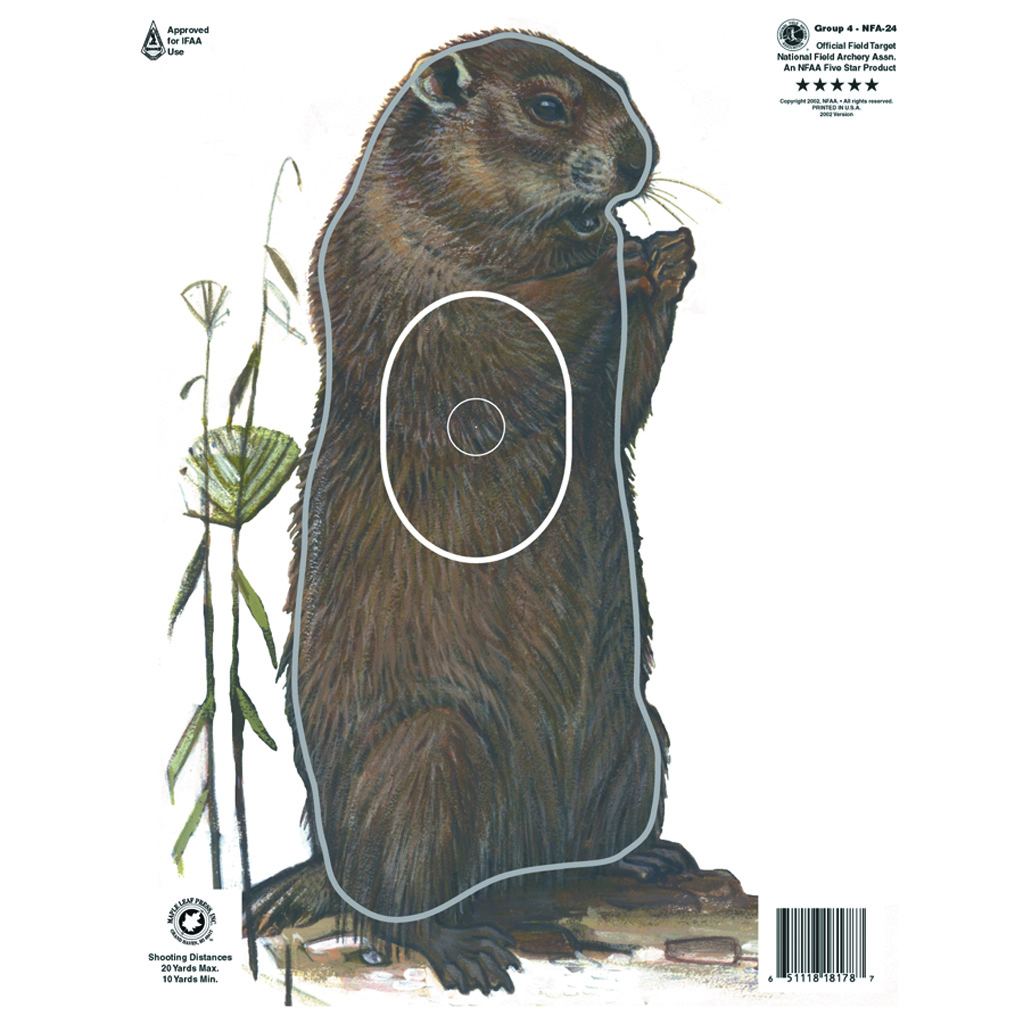 Maple Leaf Nfaa Animal Faces Group 4 Woodchuck Shooting Targets at