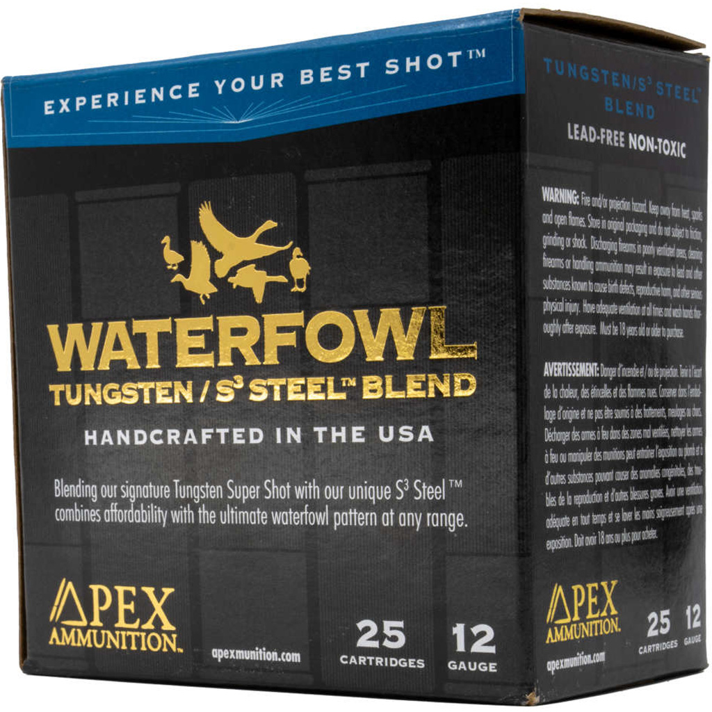 Apex Waterfowl Tss/s3 Steel Blend Shotgun Ammo 12 Ga. 3 In. 1-5/16oz #2/#7.5 25 Rd.
