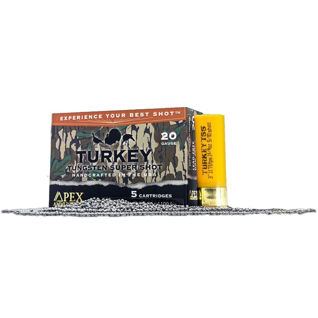 Apex Turkey Tss Greenleaf Shotgun Ammo 20 Ga. 3 In. 1-5/8 Oz. #9/10 Shot 5 Rd.
