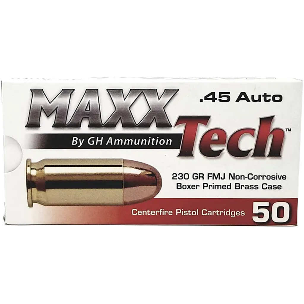 3877000251735 Maxxtech Pistol Ammo 45 Acp 230 Gr. Fmj 50 Rd.