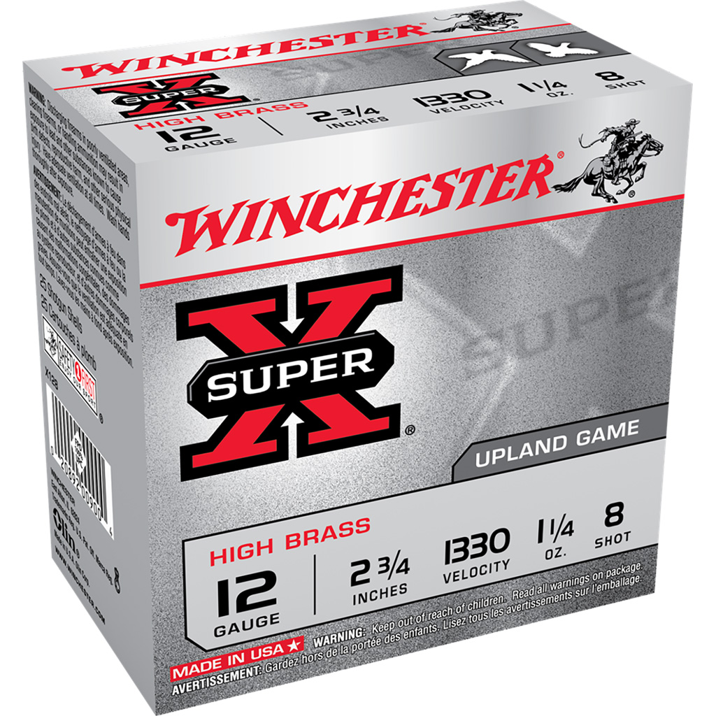 020892009004 Winchester Super-x High Brass Load 12 Ga. 2.75 In. 1 1/4 Oz. 8 Shot 25 Rd.