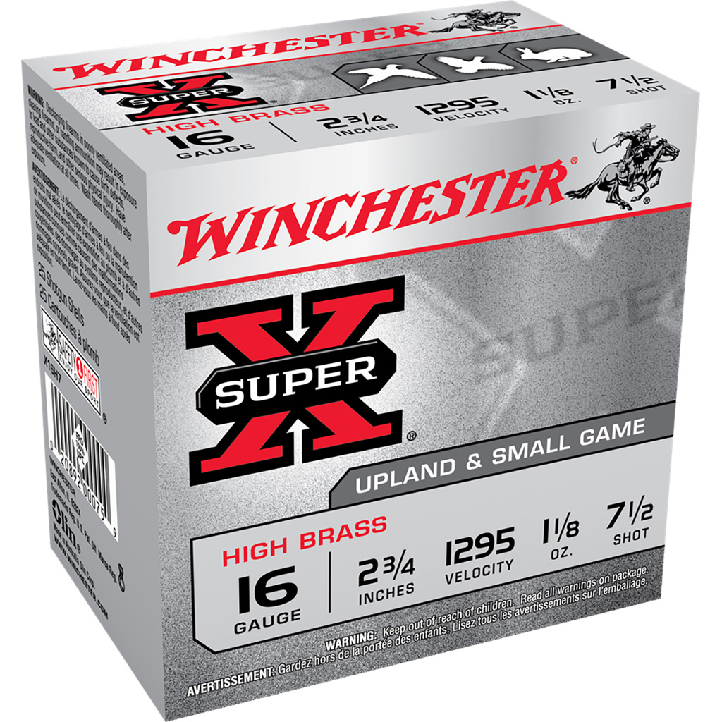 020892000759 Winchester Super-x High Brass Heavy Game Load 16 Ga. 2.75 In. 1 1/8 Oz. 7.5 Shot 25 Rd.