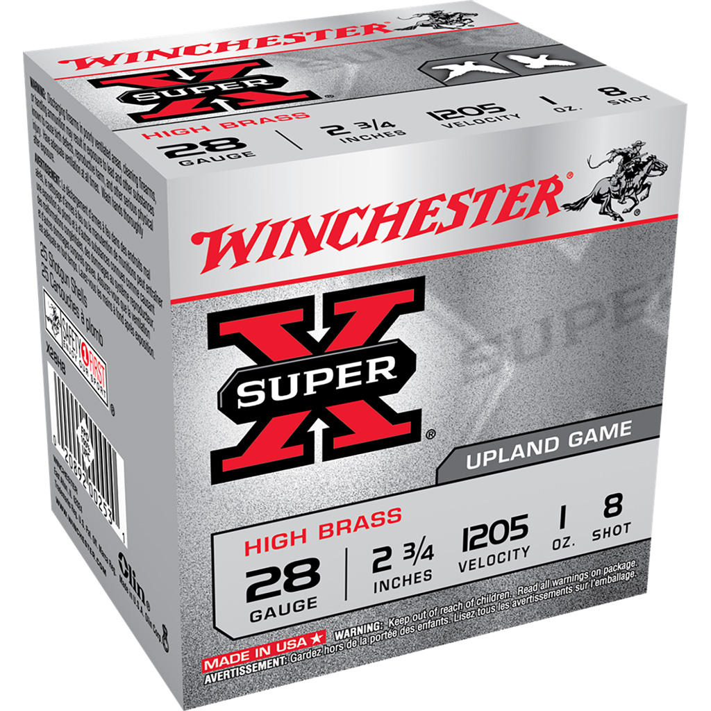 020892002531 Winchester Super-x High Brass Heavy Game Load 28 Ga. 2.75 In. 1 Oz. 8 Shot 25 Rd.
