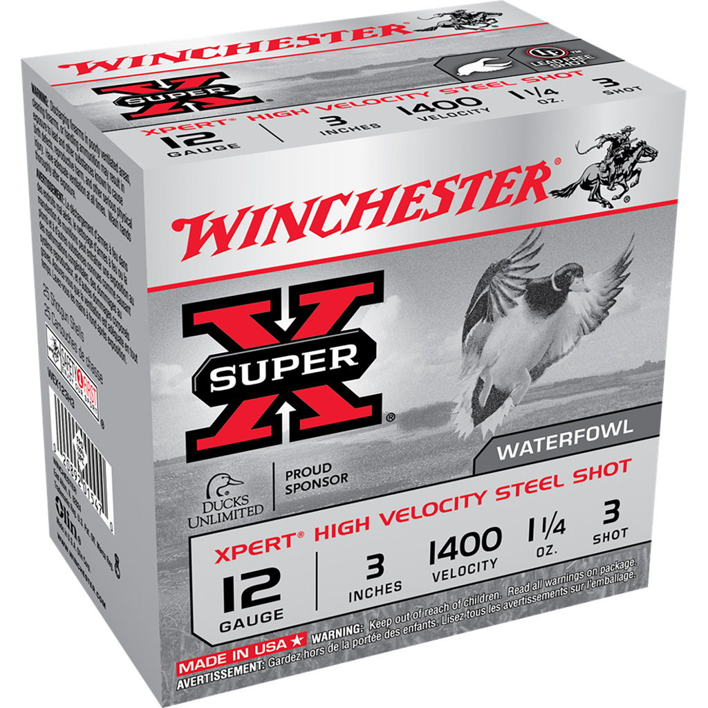 020892015470 Winchester Super-x Xpert Hi-velocity Steel 12 Ga. 3 In. 1 1/4 Oz. 3 Shot 25 Rd.