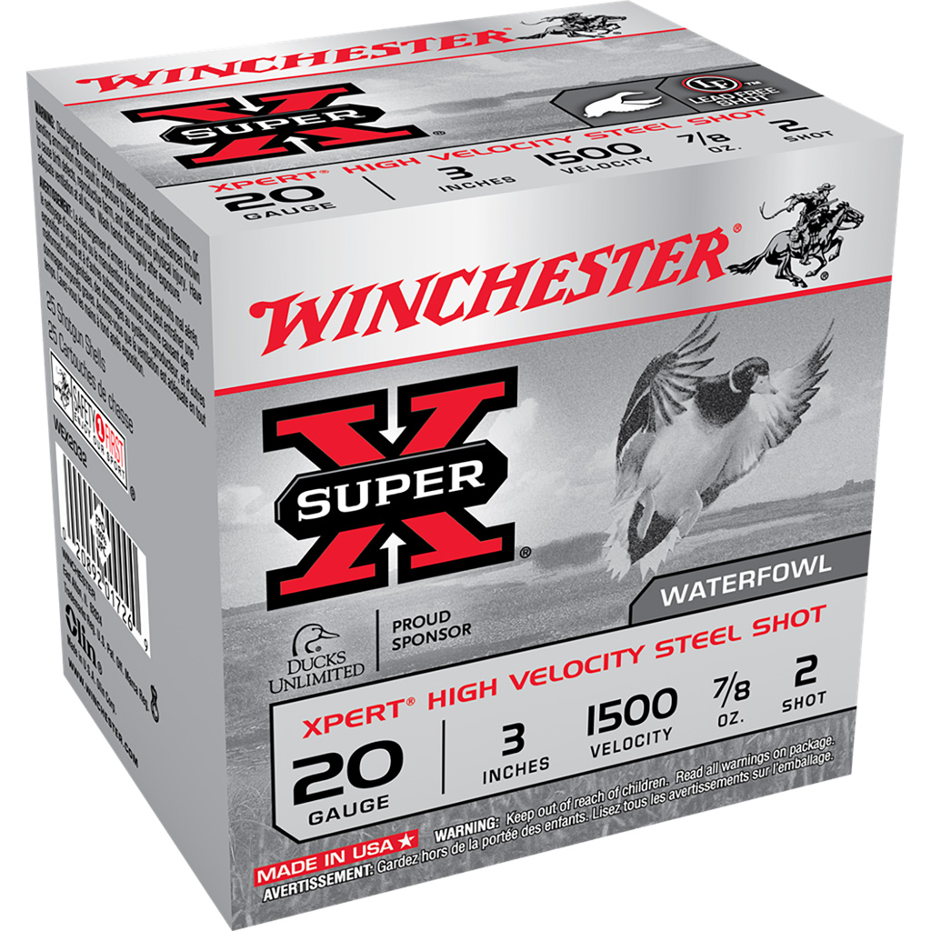 020892017269 Winchester Super-x Xpert Hi-velocity Steel 20 Ga. 3 In. 7/8 Oz. 2 Shot 25 Rd.