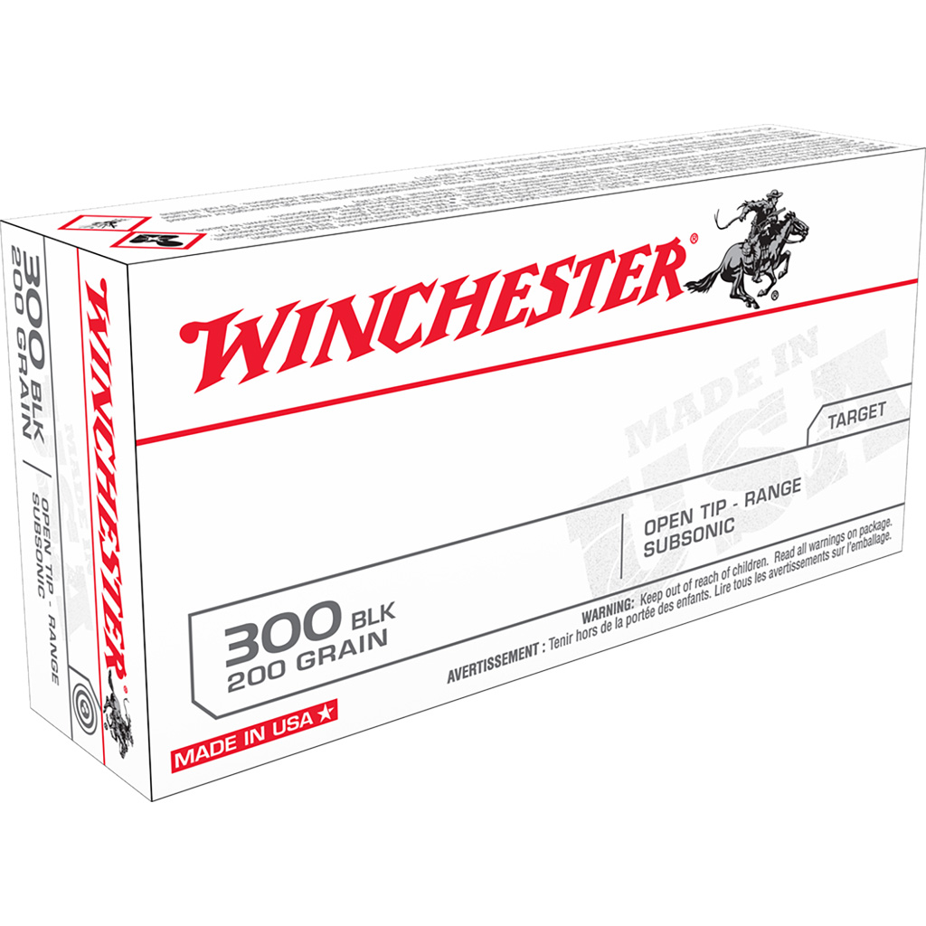020892224582 Winchester Usa Rifle Ammo 300 Aac Blackout 200 Gr. Open Tip Usa 20 Rd.