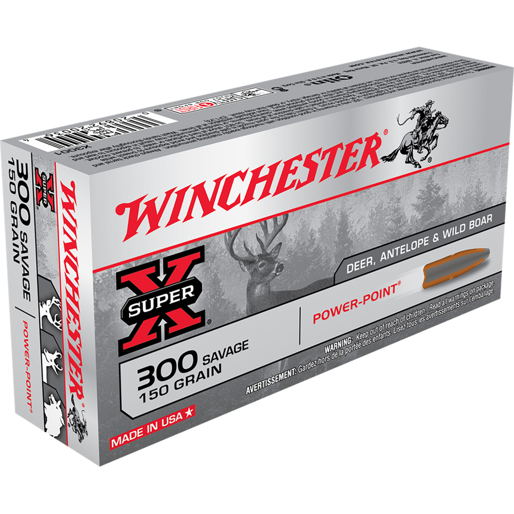 020892200364 Winchester Super-x Rifle Ammo 300 Savage 150 Gr. Power-point 20 Rd.