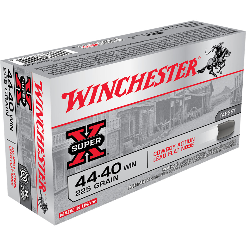 020892213579 Winchester Super-x Rifle Ammo 44-40 Win. 225 Gr. Lead Flat Nose 50 Rd.