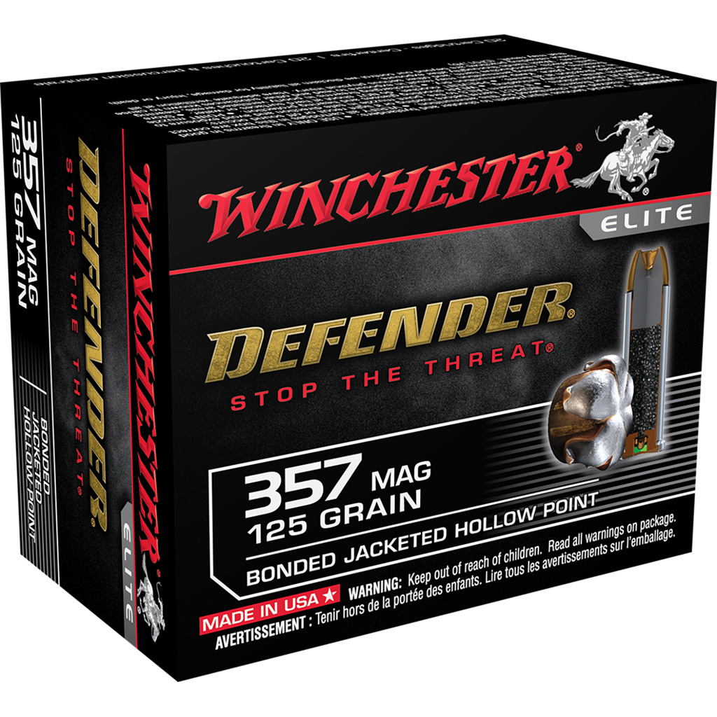 63920546 Winchester Defender Pistol Ammo 357 Mag. 125 Gr. Bonded Jacket Hp 20 Rd.