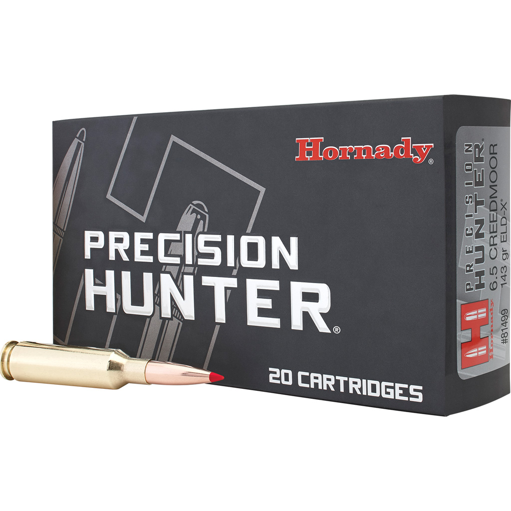 090255814996 Hornady Precision Hunter Rifle Ammo 6.5 Creedmoor 143 Gr. Eld-x 20 Rd.