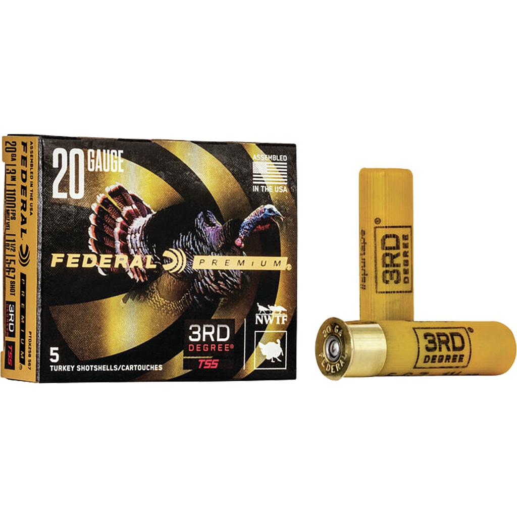 604544626698 Federal Premium Turkey Third Degree Shotgun Ammo 20 Ga. 3 In. 1 7/16 Oz. 5,6,7 Shot 5 Rd.