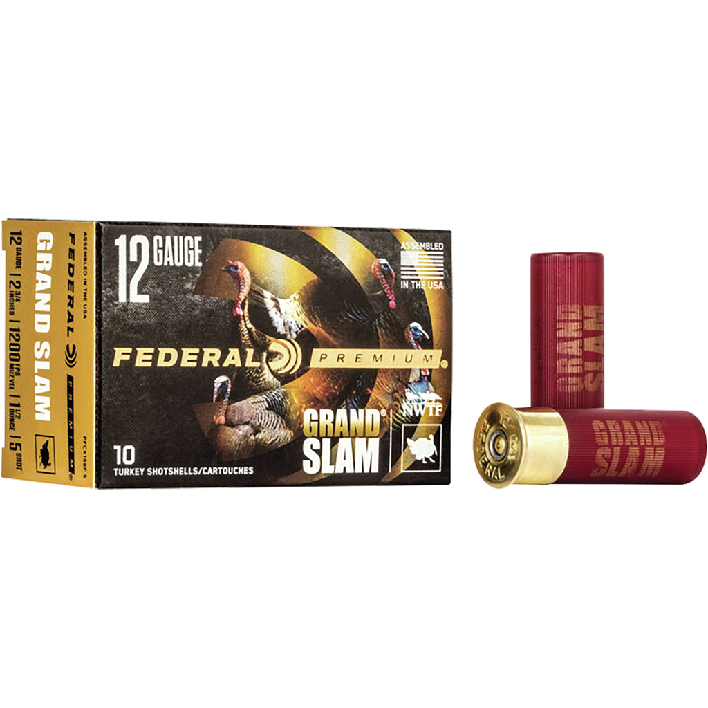 604544628098 Federal Premium Grandslam Shotgun Ammo 12 Ga. 2.75 In. 1 1/2 Oz. 5 Shot 10 Rd.