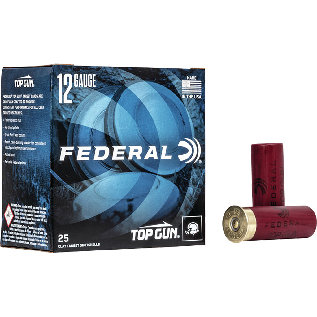 029465020019 Federal Top Gun Shotgun Ammo 12 Ga. 2.75 In. 2 3/4 Dr. 1 1/8 Oz. 9 Shot 25 Rd.