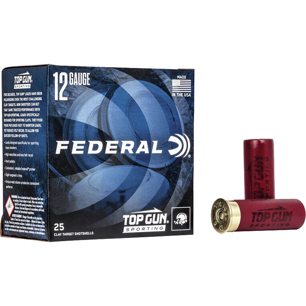 604544646474 Federal Top Gun Sporting Shotgun Ammo 12 Ga. 2.75 In. 1250 Fps 1 Oz. 8 Shot 25 Rd.
