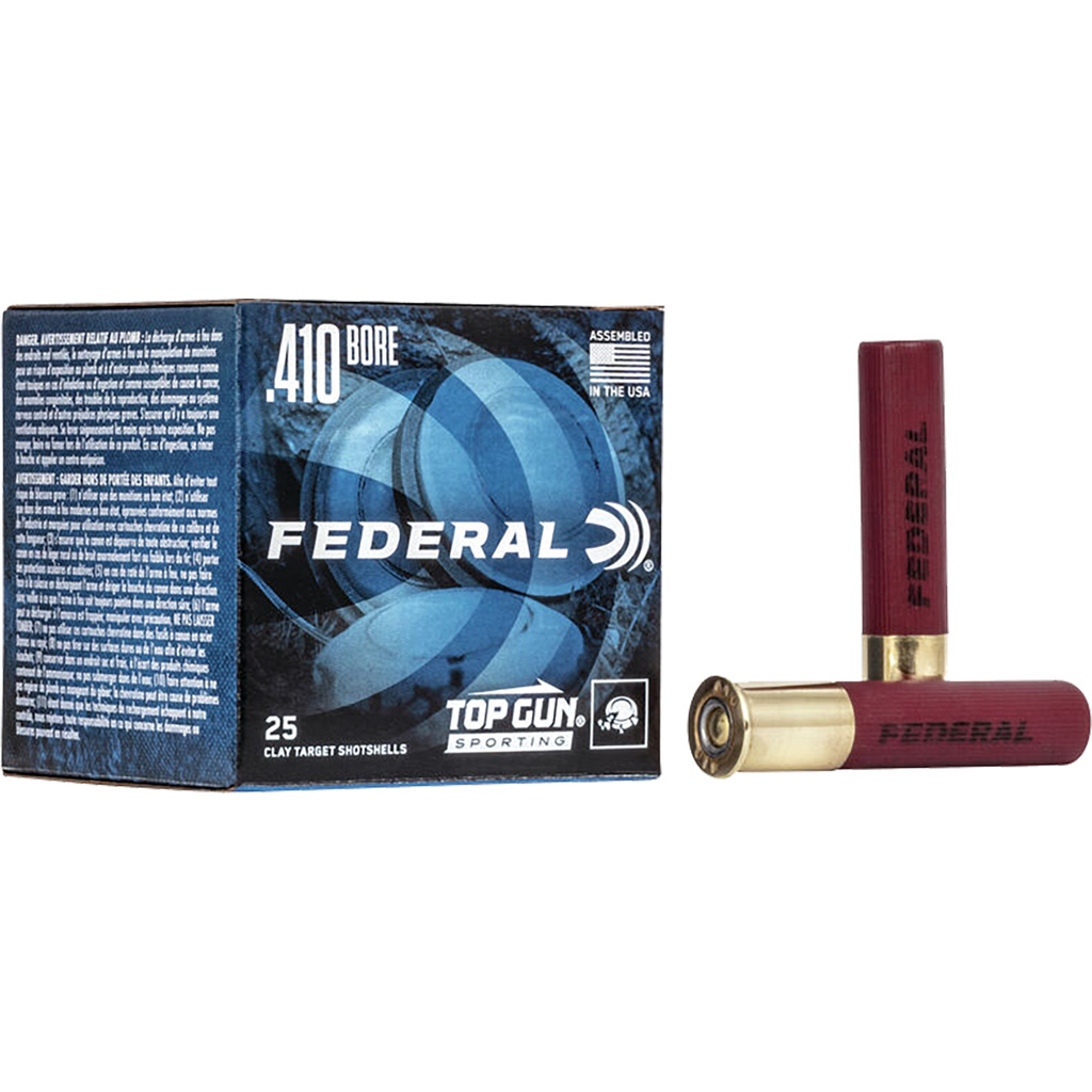 604544646610 Federal Top Gun Sporting Shotgun Ammo 410 Ga. 2.5 In. 1330 Fps 1/2 Oz. 8 Shot 25 Rd.