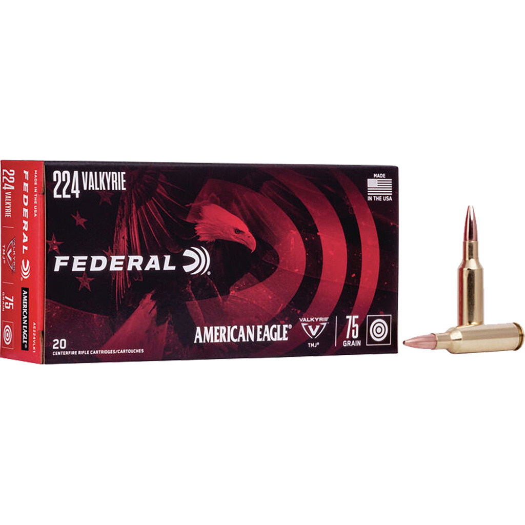604544630299 Federal American Eagle Rifle Ammo 224 Valkyrie 75 Gr. Tmj 20 Rd.