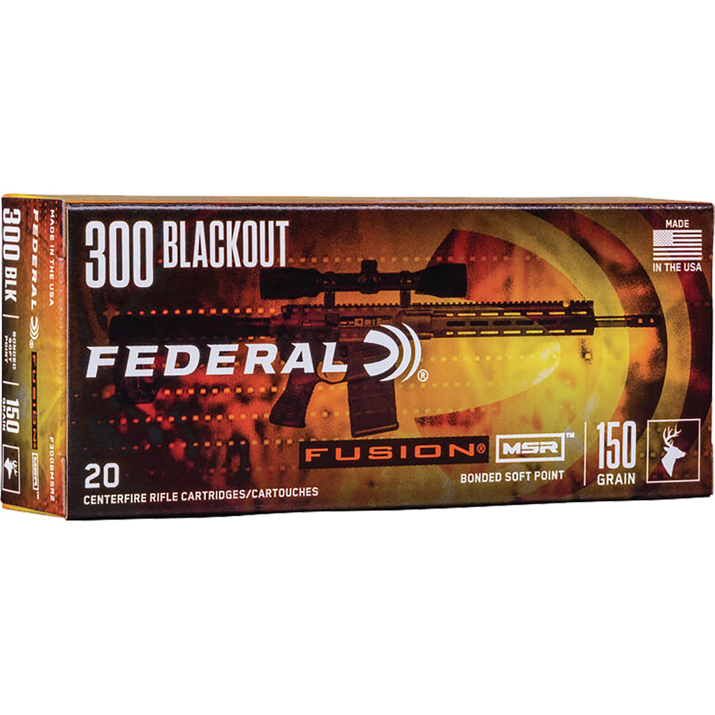 604544624113 Federal Fusion Rifle Ammo 300 Blackout 150 Gr. Fusion 20 Rd.