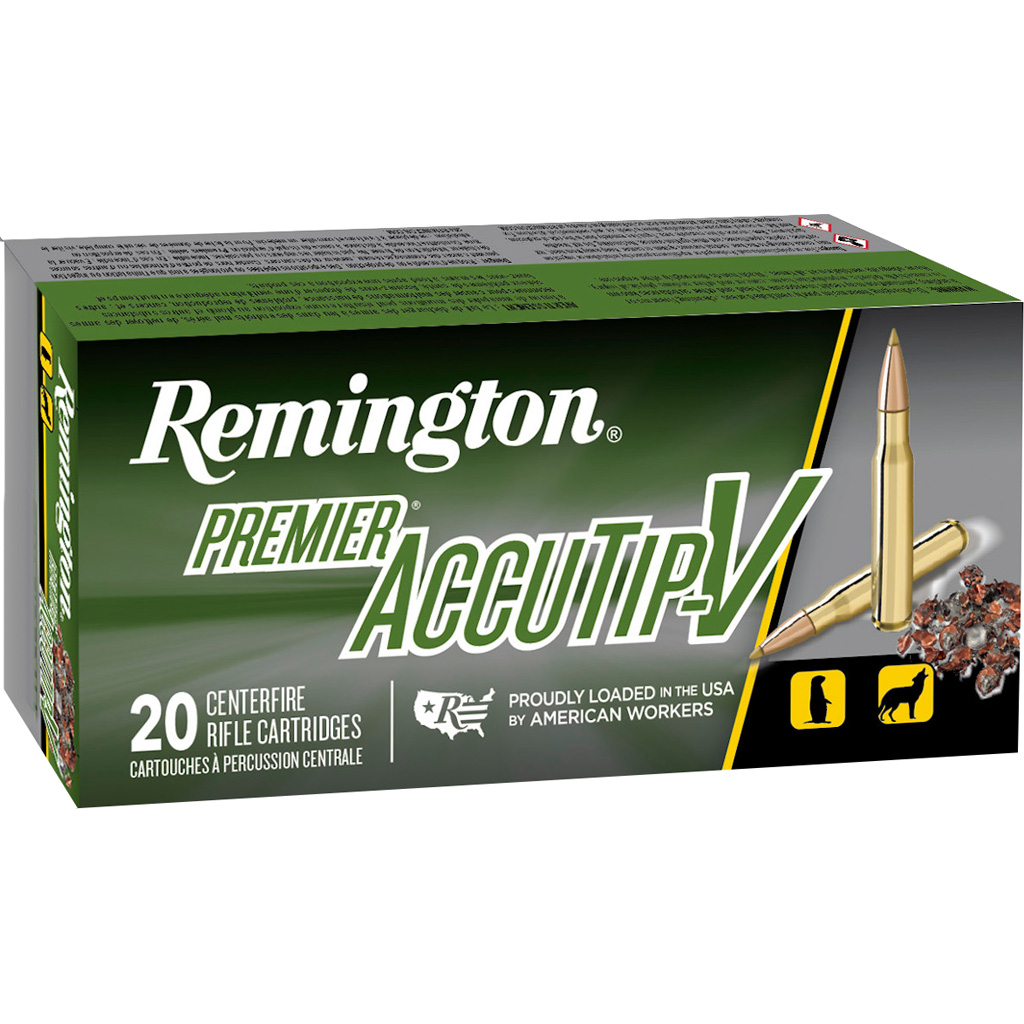047700396101 Remington Premier Accutip Centerfire Rifle Ammo 17 Rem. Fireball 20 Gr. Accutip-v 20 Rd.