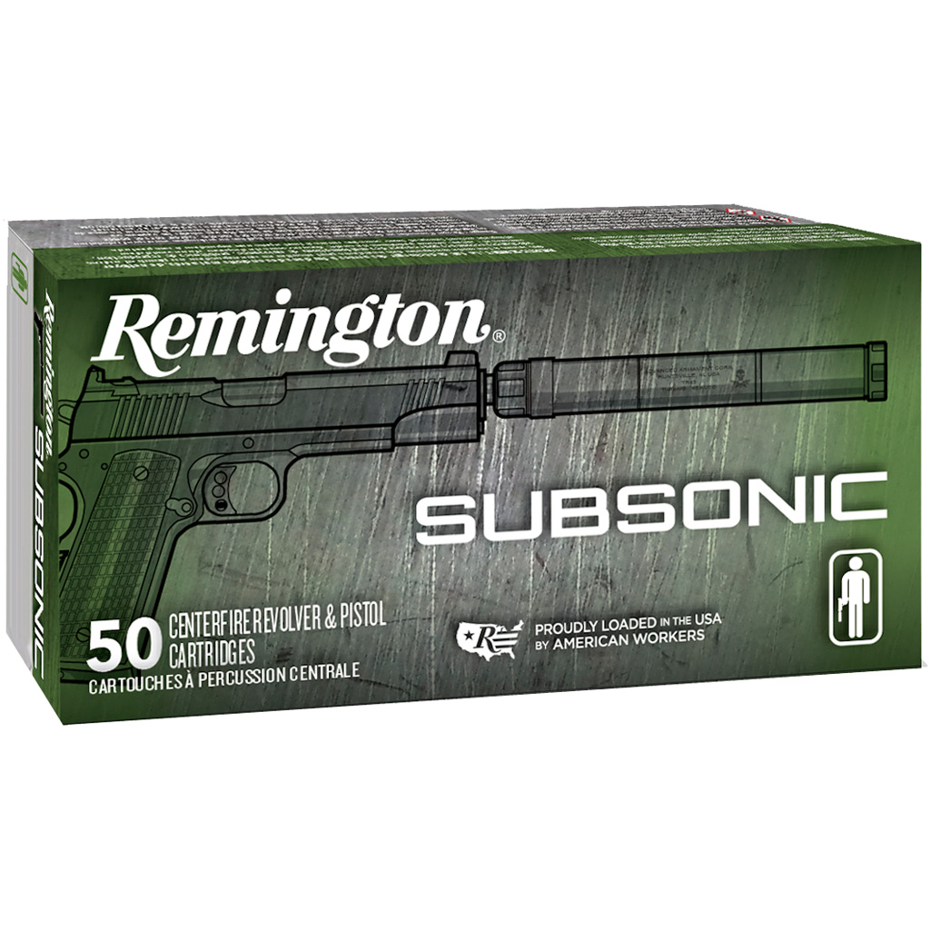 047700479804 Remington Subsonic Handgun Ammo 45 Acp 230 Gr. Fneb 50 Rd.
