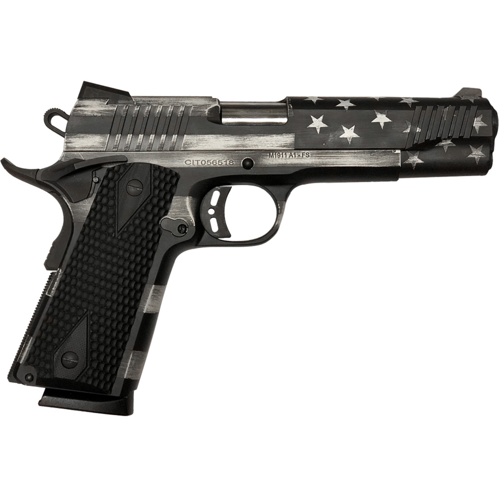 682146282160 Citadel M1911-a1 Government Fsp Pistol 45acp 5in Usa Flag Grey Scale Cerakote 10rd W/ Can