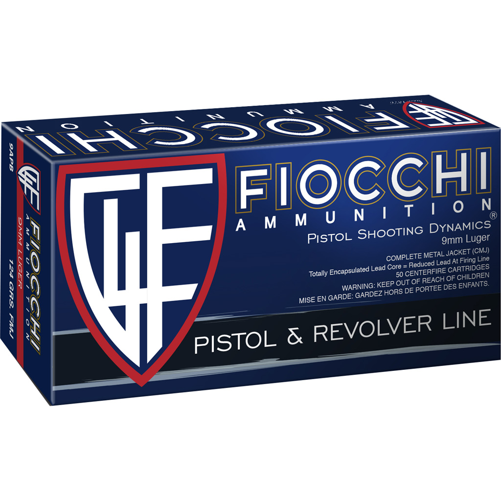 762344001678 Fiocchi Range Dynamics Pistol Ammo 9mm 124 Gr. Fmj 50 Rd.