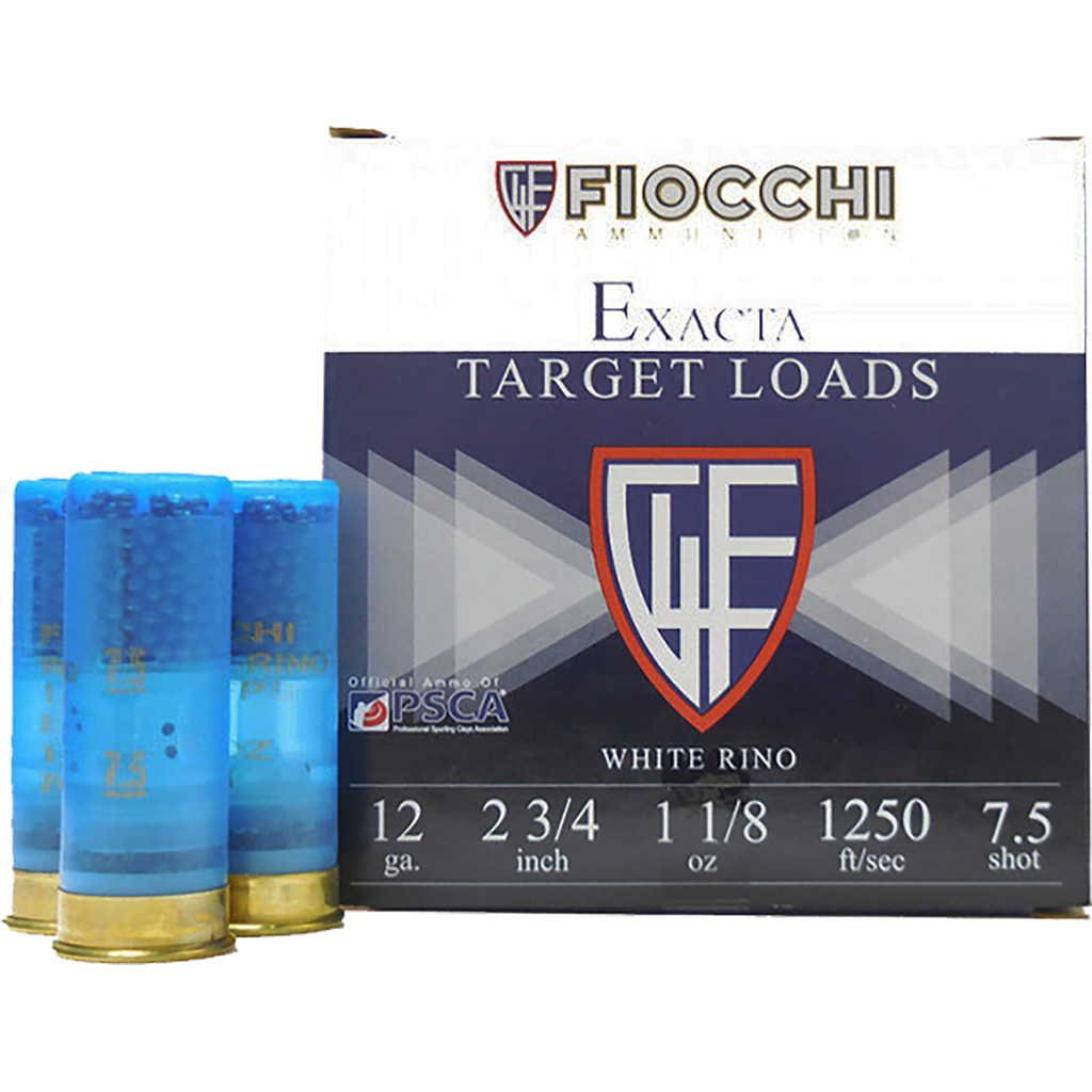 762344701653 Fiocchi White Rino Shotgun Loads 12 Ga. 2.75 In. 1 1/8 Oz. 1250 Fps 7.5 Shot 25 Rd.